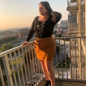 Sexy Bodysuit Plus Size Deep V-Neck Cross-cross